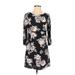 Old Navy Casual Dress - Shift: Gray Floral Dresses - Women's Size X-Small