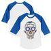 Youth Tiny Turnip White/Royal New York Mets Sugar Skull 3/4-Sleeve Raglan T-Shirt