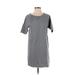 Gap Casual Dress - Shift Crew Neck Short sleeves: Gray Color Block Dresses - Women's Size X-Small