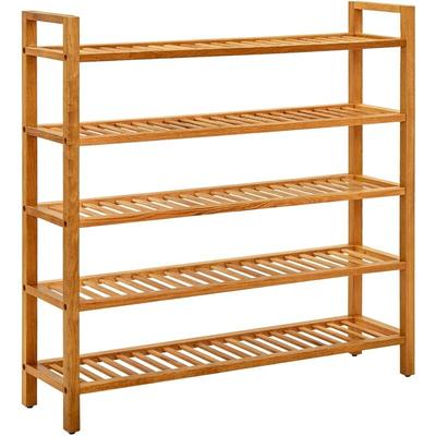 Vidaxl - Schuhregal mit 5 Etagen 100x27x100 cm Massivholz Eiche Image