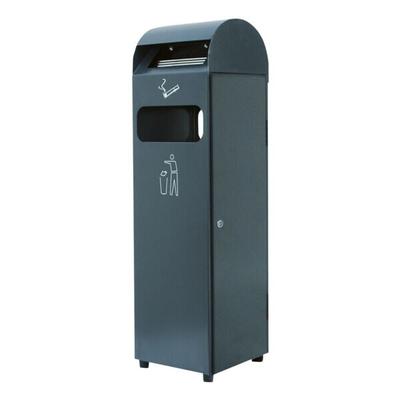cookmax Standabfallbehälter mit Ascher 29 Liter grau, 31.5x96x25 cm