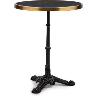 Blumfeldt - Table de bistrot style art nouveau - 57,5 x 72 cm (øxh) - plateau rond en marbre - noir