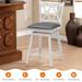 2 Pieces 25 Inch Swivel Counter Height Barstool Set with Rubber Wood Legs - 18" x 20" x 38" (L x W x H)