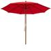 9.5 Feet Pulley Lift Round Patio Umbrella with Fiberglass Ribs