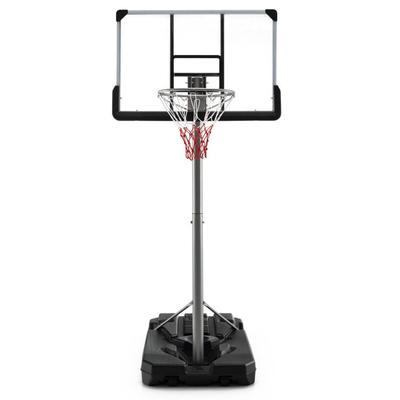 Basketball Hoop with 5.4-6.6FT Adjustable Height and 50" Backboard-Black - 6.6 ft/6 ft/5.4 ft