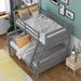 Convertible Twin Over Full Bunk Bed with Guardrails and Inclined Ladder, 2-in-1 Design Saves Space and Enhances Safety