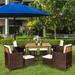 9 Pieces Patio Rattan Dining Cushioned Chairs Set - N/A