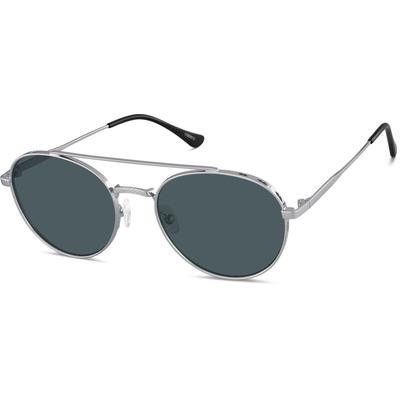 Zenni Round Rx Sunglasses Gray Stainless Steel Full Rim Frame