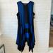 Athleta Dresses | Athleta Dress Derek Lam Crosby Black Blue Striped Colorblock Asymmetrical Dress | Color: Black/Blue | Size: L