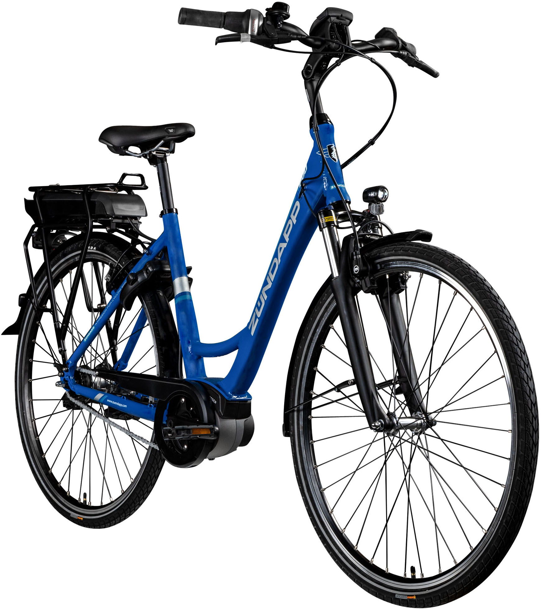 E-Bike ZÜNDAPP "X200" Gr. 51, blau (blau, schwarz), Elektrofahrräder, 51cm, 28 Zoll (71,12cm), Pedelec, Elektrofahrrad für Damen u. Herren Image