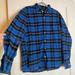 J. Crew Shirts | J. Crew Oxford Flannel Slim Fit Blue Plaid Button Down Long Sleeve Dress Shirt | Color: Black/Blue | Size: L