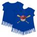 Girls Youth Tiny Turnip Royal Chicago Cubs Hat Crossbats Fringe T-Shirt