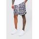 Mens White Short Loose Fit Bm Mesh Basketball Short, White