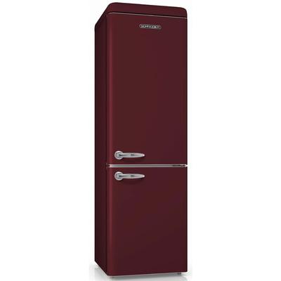 Refrigerateur combine 300L a++, vintage bordeaux Schneider