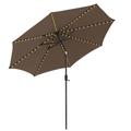 Costway 10 Feet Patio Umbrella with 112 Solar Lights and Crank Handle-Coffee