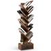 Costway 10-Tier Tree Bookshelf with Drawer and Anti-Tipping Kit-Brown