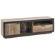 Fernsehschrank helles Holz und Schwarzes Fertigholz Schubladenschrank Hintergrundbeleuchtung Funktion Boho Style Sideboard