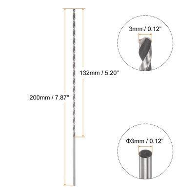 2pcs 6542 High-speed Steel Twist Drill Bit Black Oxide