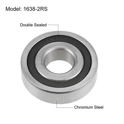 1638-2RS Deep Groove Ball Bearings Z2 3/4 x 2 x 9/16inch Double Sealed - 3/4"x2"x9/16"