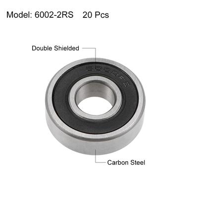 6000-2RS Ball Bearings Z2 10x26x8mm Double Shielded Carbon Steel 20pcs - 10mmx26mmx8mm