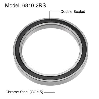 6810-2RS Ball Bearings Z2 50x65x7mm Double Sealed Chrome Steel