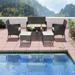 Costway 7pcs Patio Rattan Sofa Furniture Set Table Ottoman Metal - 41.5'' x 24'' x 33'' (L x W x H)