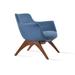 Lounge Chair - sohoConcept Bottega X Wood Lounge Chair Wood/Polyester/Wool in Blue | 28 H x 30 W x 26 D in | Wayfair BOT-XL-WAL-008