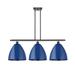 Innovations Lighting 3 - Light Kitchen Island Cone Pendant Metal in Gray/Blue | 14.25 H x 38.5 W x 10.13 D in | Wayfair 516-3I-PC-MBD-12-BL