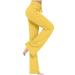 Mrat Womens Plus Size Pants Full Length Pants Ladies Loose High Waist Wide Leg Pants Workout Out Leggings Casual Trousers Yoga Gym Pants Pants For Female Graphic Yellow L