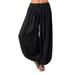 Mrat Women Pants Casual Full Length Pants Ladies Plus Size Solid Color Casual Loose Pants Yoga Pants Ladies Trousers Golf Pants Female Black M