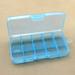 10 Grids Clear Plastic Organizer Jewelry Storage Box with Removable Grid Compartment Container for Beads Earrings Blue