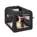 Veehoo Folding Soft Dog Crate, 3-Door, 5 x Heavy-Weight Mesh Screen, 600D Cationic Oxford Fabric Polyester in Black | 16 H x 16 W x 24 D in | Wayfair
