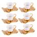 Everly Quinn Golden Wave Espresso Coffee Cup & Saucer Set Of 12 Pieces For 6 Pers. Porcelain/ in Brown/Gray/White | 3.5 H x 2.5 W in | Wayfair