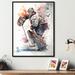 Red Barrel Studio® Hockey Goalie on Ice During Game II - Graphic Art on Canvas in Black/Blue/White | 20 H x 12 W x 1 D in | Wayfair