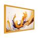 Ivy Bronx White & Gold Fusion I - Painting on Canvas in Indigo/Orange/White | 12 H x 20 W x 1 D in | Wayfair 5FD12CBD50BF4F6883B75CAA89F8B988
