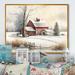 August Grove® Calm Red Barn In Winter IV - Farmhouse/Country Canvas Wall Art Metal in Red/White/Yellow | 30 H x 40 W x 1.5 D in | Wayfair
