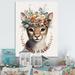 Indigo Safari Cute Baby Cat w/ Floral Crown II - Animals Canvas Wall Art Canvas in Brown/Green/White | 20 H x 12 W x 1 D in | Wayfair