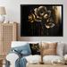 Ebern Designs And Gold Daffodil Design I - Floral & Botanical Canvas Wall Art Canvas in Black | 12 H x 20 W x 1 D in | Wayfair