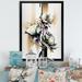 House of Hampton® White Orchid Flower On Golden Beige Paint I - Floral & Botanical Canvas Wall Art Metal in Black/Brown/Gray | Wayfair