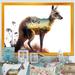 Union Rustic Double Exposure Of A Kangaroo w/ Australian Landscape - Modern Canvas Wall Art Canvas in Gray/Yellow | 30 H x 40 W x 1.5 D in | Wayfair