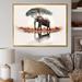 Latitude Run® Double Exposure of a Elefant w/ African Landscape II - Floater Frame Print on Canvas Metal in Brown/Gray/Red | Wayfair