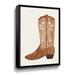 Union Rustic Western Cowgirl Boot IV Gallery Wrapped Floater-Framed Canvas Canvas, Faux Fur in White | 48 H x 36 W x 2 D in | Wayfair