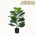 Artificial Fiddle Leaf Fig Tree/Fake Ficus Lyrata Plant with 21 Leaves Faux Plants in Pot for Indoor House Home Office Modern Decoration Perfect Housewarming Gift