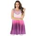 Plus Size Women's Dip-Dye Swing Tunic by Roaman's in Pink Violet Ombre (Size 24 W) Long Shirt Blouse