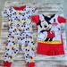 Disney Pajamas | Disney 18m Red And Grey Mickey 4 Piece Pajama Set | Color: Gray/Red | Size: 18mb