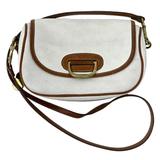 Dooney & Bourke Bags | Dooney & Bourke Vintage Shoulder Bag Pebbled Leather Porthole Clutch Horseshoe | Color: Tan/White | Size: Os