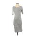 Lularoe Casual Dress - Sheath Scoop Neck Short sleeves: Gray Print Dresses - Women's Size Small