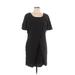 Jessica Simpson Casual Dress - Shift Scoop Neck Short sleeves: Black Print Dresses - Women's Size 10