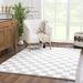 Atira 7'10" x 10'3" Modern White/Light Gray/White/Light Gray/Light Gray/Cream Area Rug - Hauteloom