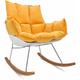 Santiago - Fauteuil à bascule design en pp et bois de pin. Chaise à bascule avec coussin rembourré